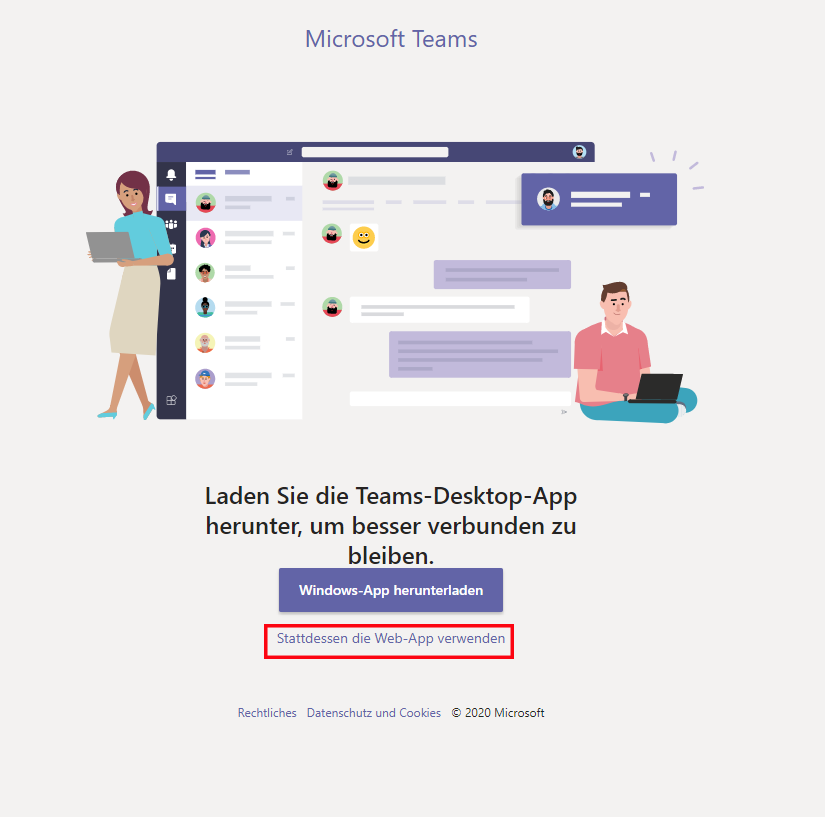 Microsoft Web-App öffnen