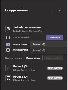 Zuweisen Raum