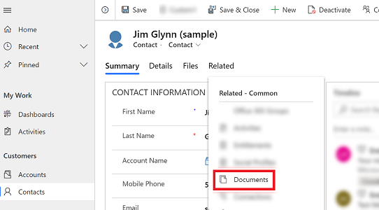Dokumentenablage am Kunden in Microsoft Dynamics CRM