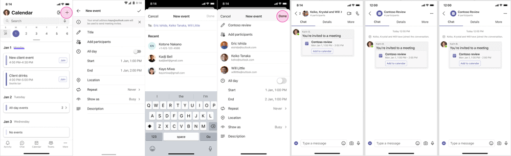 Schedule Meetings on Mobile