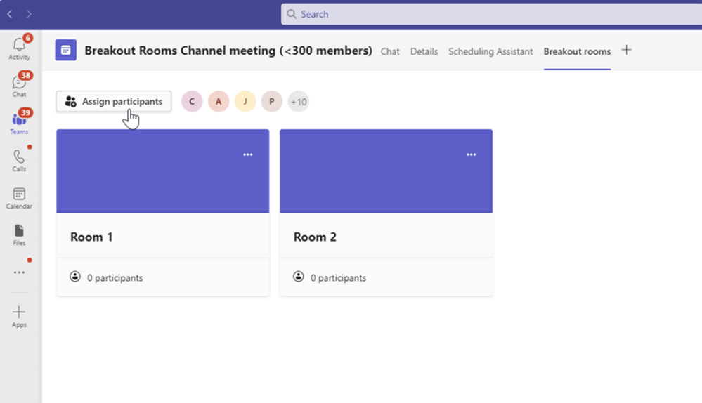 Pre-assign channel members to breakout Rooms