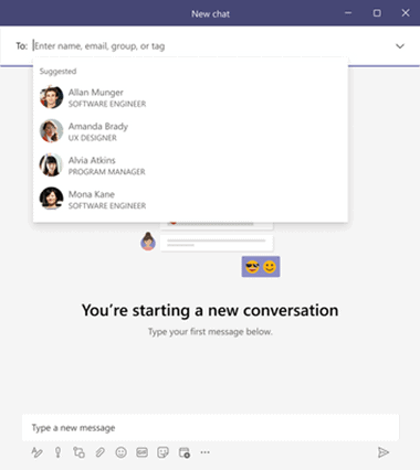 Recommended people when creating a new message