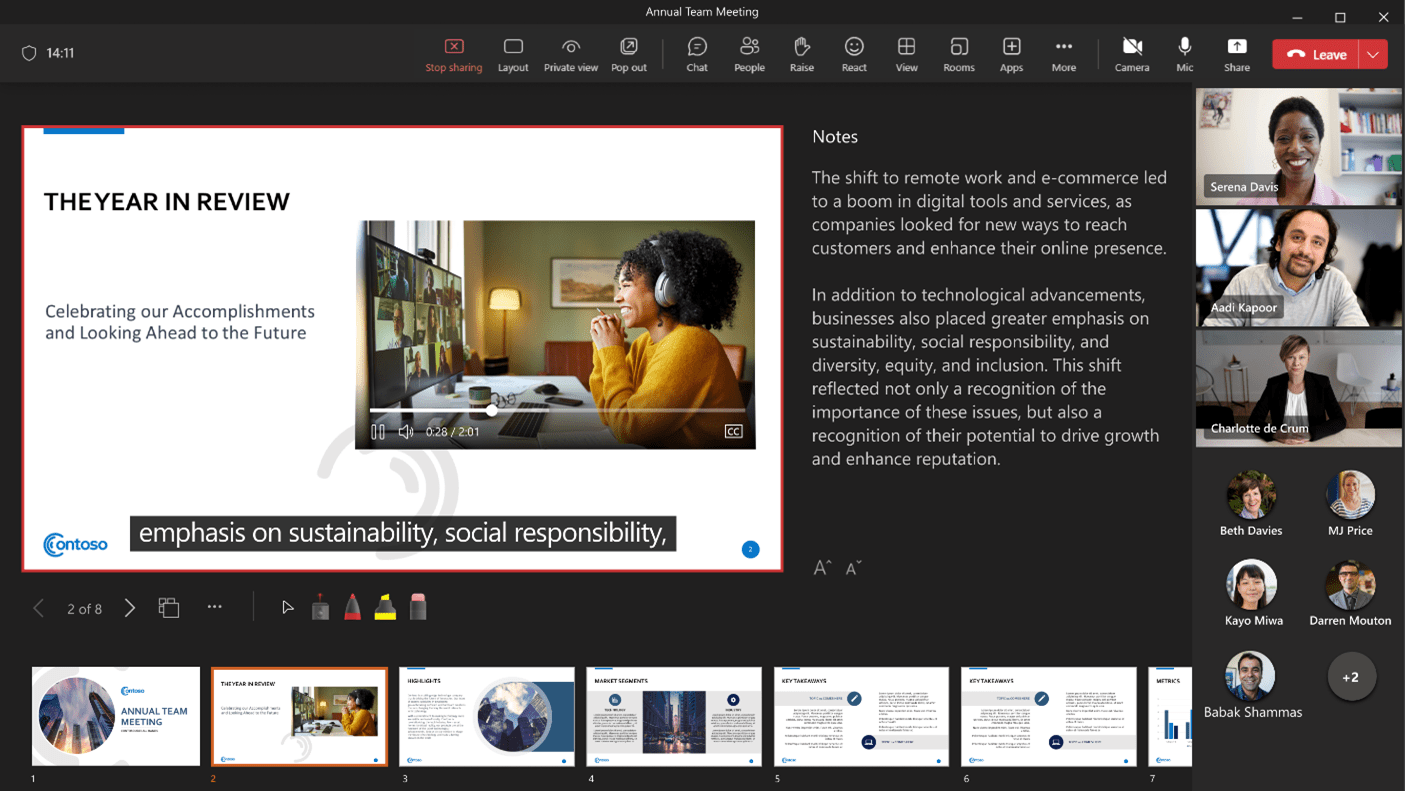 Closed captions in PowerPoint Live